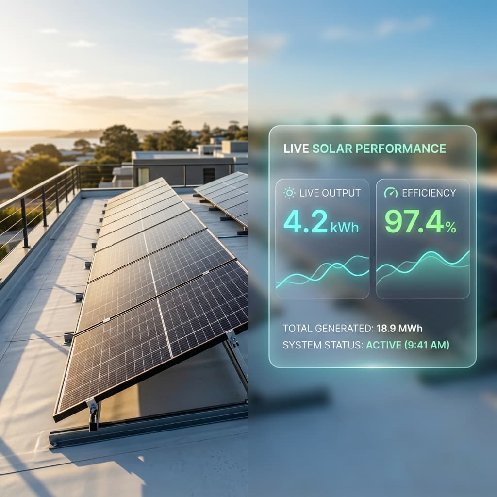 Solar panels and energy dashboard