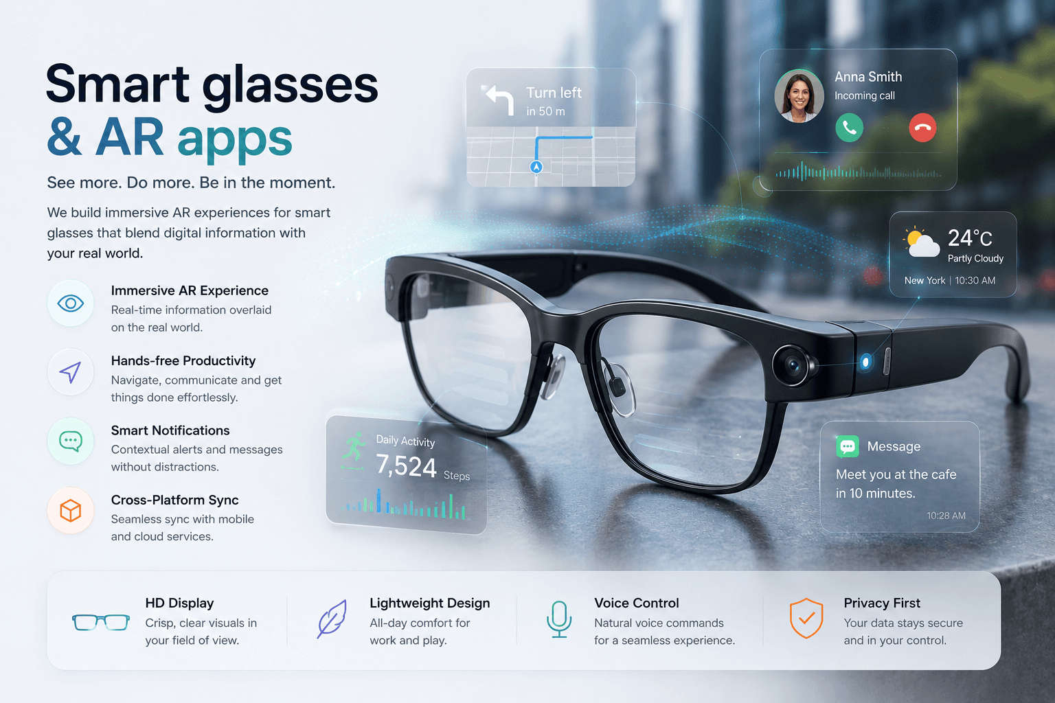 Smart glasses AR wearable app