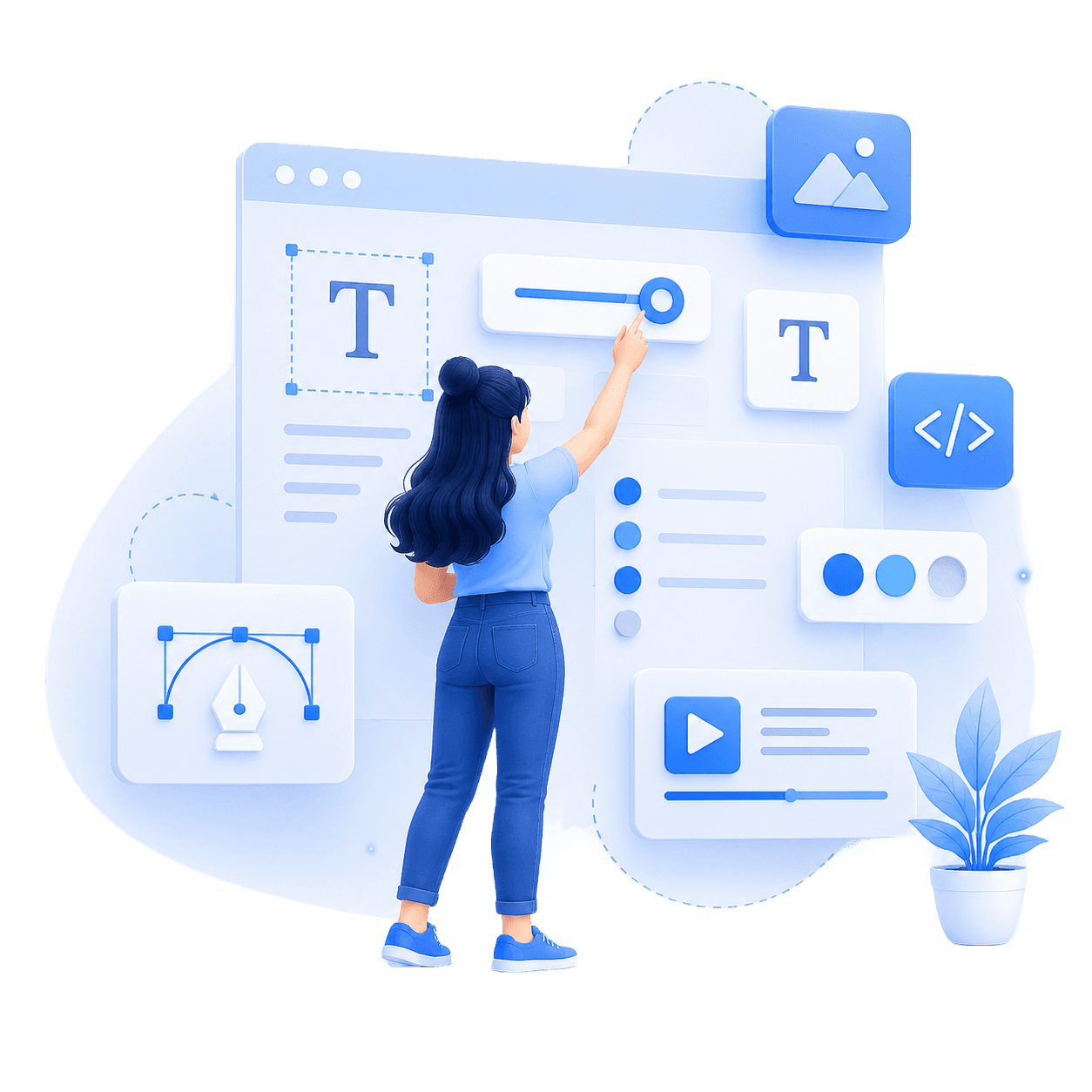 Web development dashboard and product interfaces