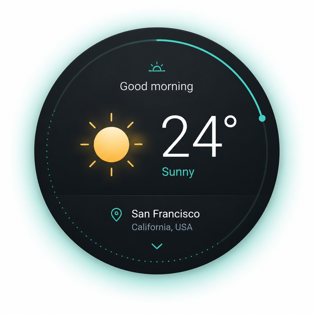 Glance weather and greeting widget