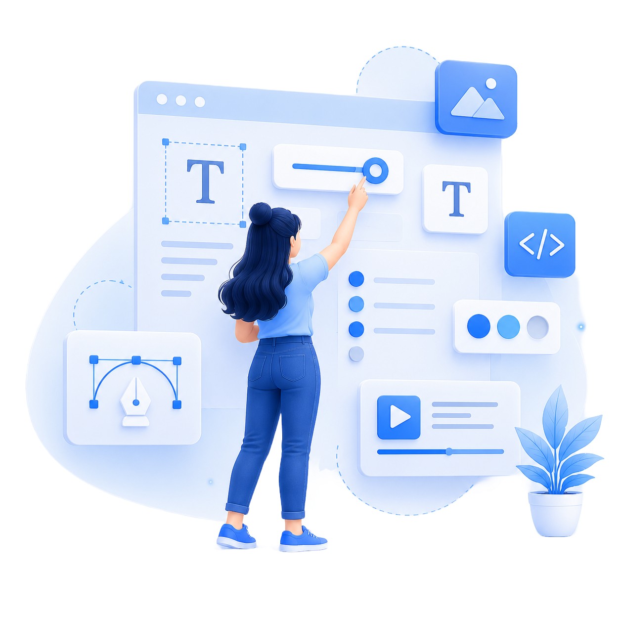 Web development dashboard and product interfaces