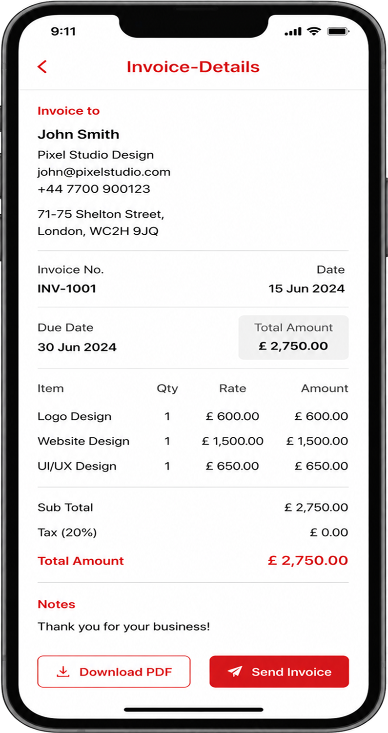 Mileage tracking screen