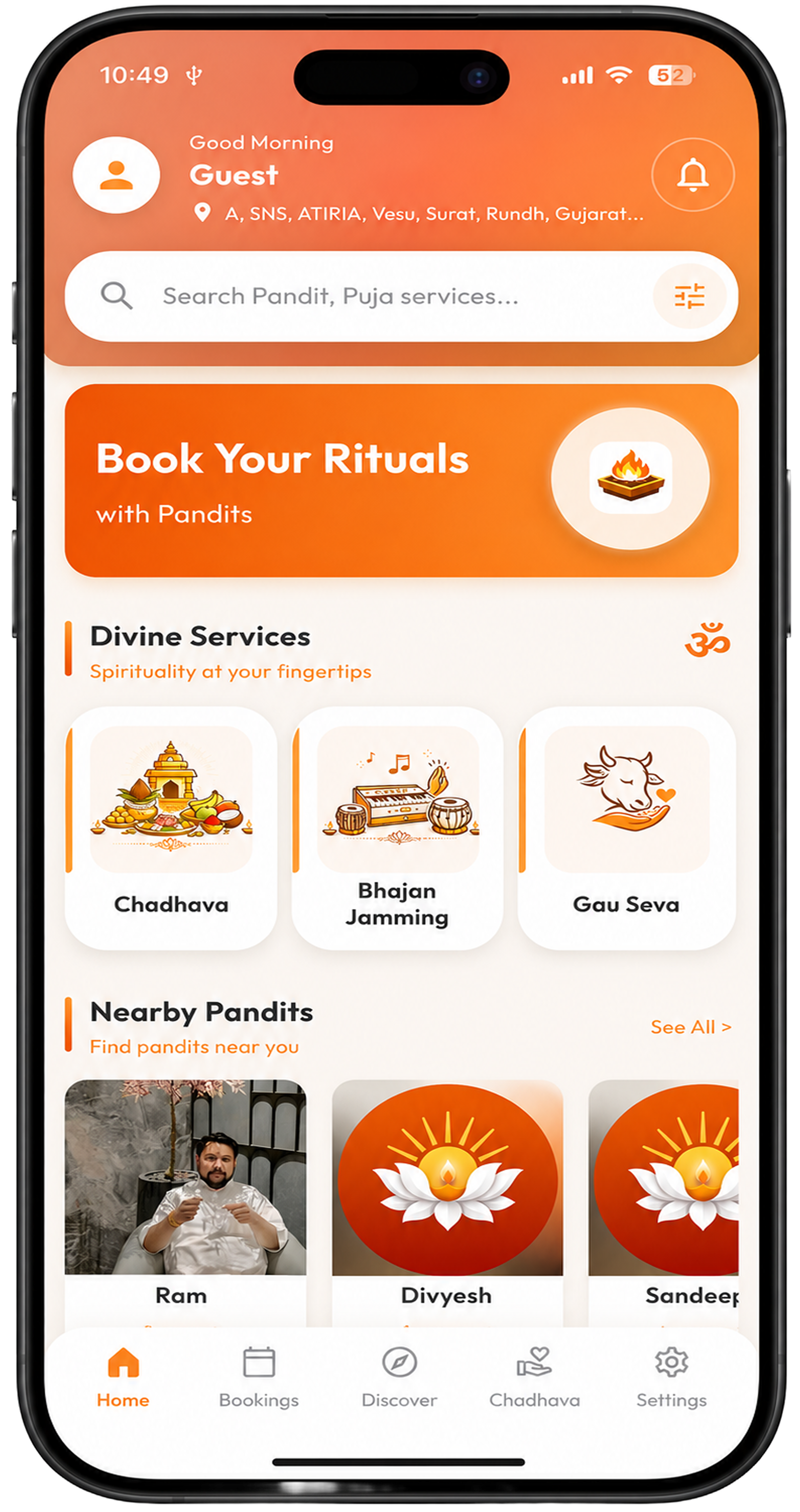 Dharma Uday app screen 2