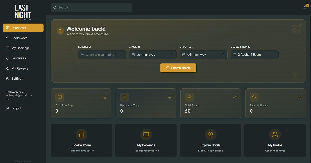 Last Night Rooms website