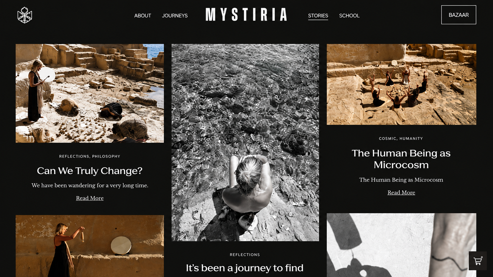 Mystiria website screenshot