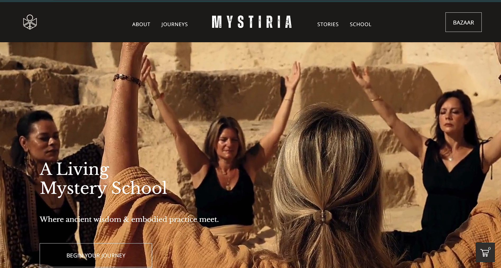 Mystiria website screenshot
